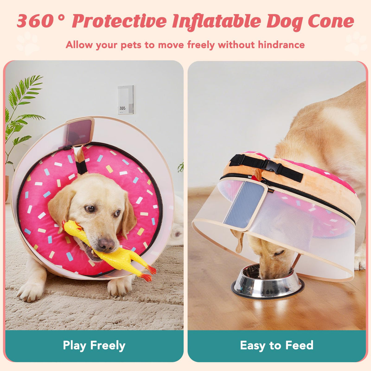 Inflatable Dog Cone with Anti (L (Neck: 14"-18"))