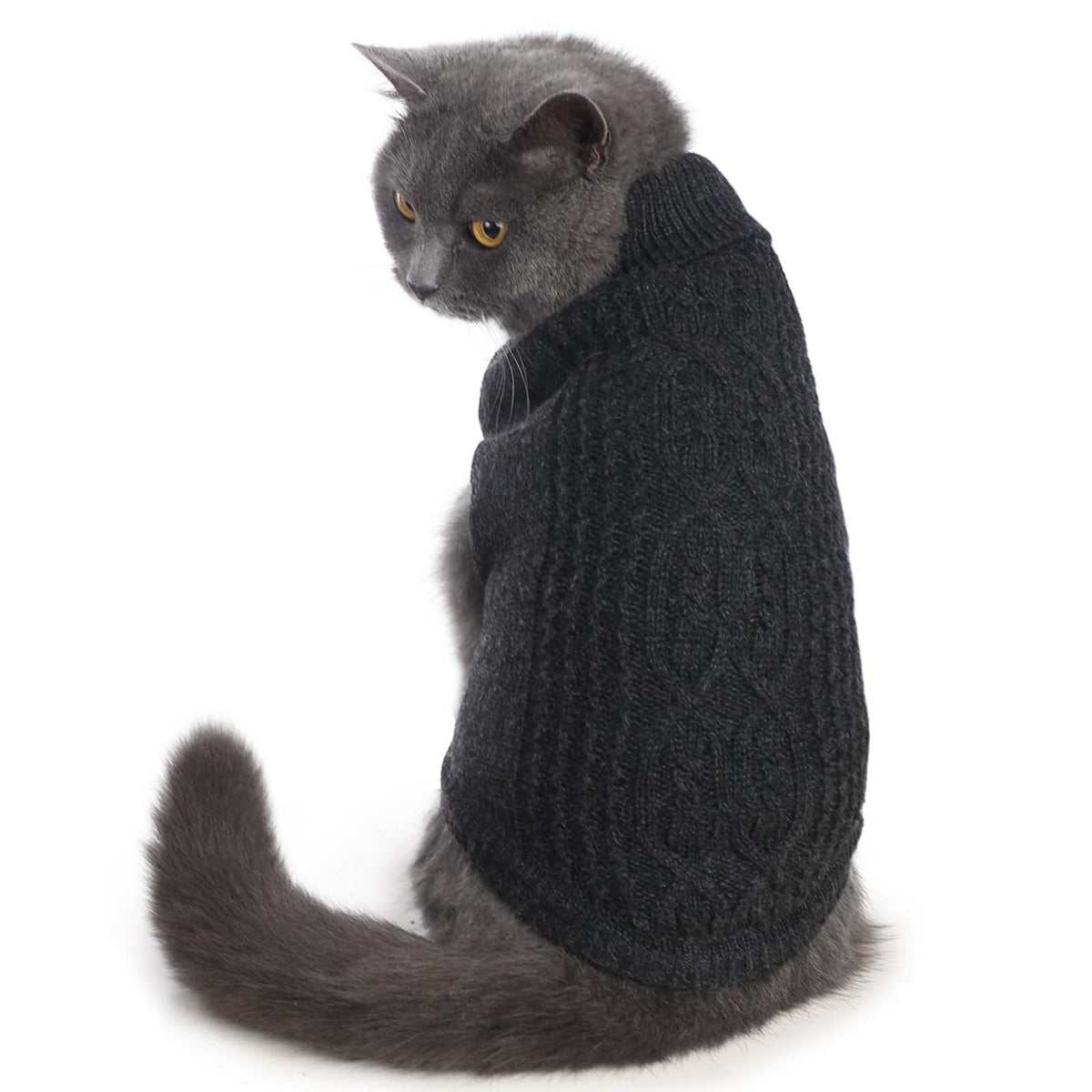 Cat Sweater Stretchy (Dark Gray / Large)