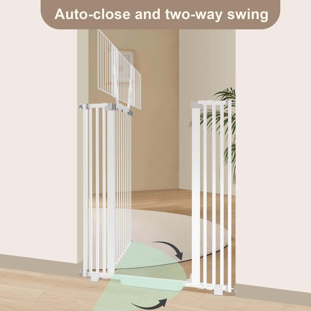 67" High Extra Tall Cat Gate for Doorway (White-67"tall / 30''-49.2''Wide)