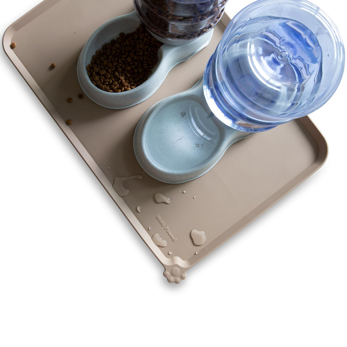 Large Silicone Pet Food Mats (24" x 16" / Tan)
