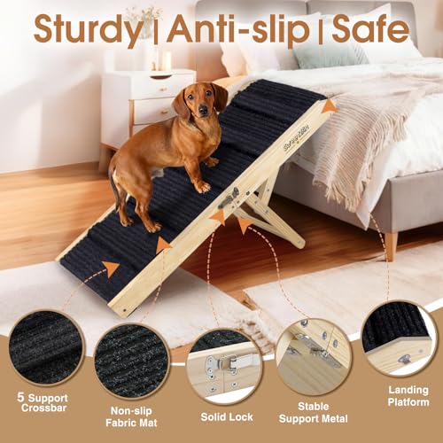 2026 Upgraded Dog Ramp for Couch (Upgraded 33.07" L x 12.5" W（Foldable）)