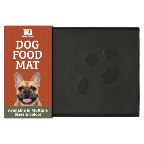 Waterproof Spill Guard Dog & Cat Silicone Dog Food Mat (Extra Large - 25" x 17" / Black)