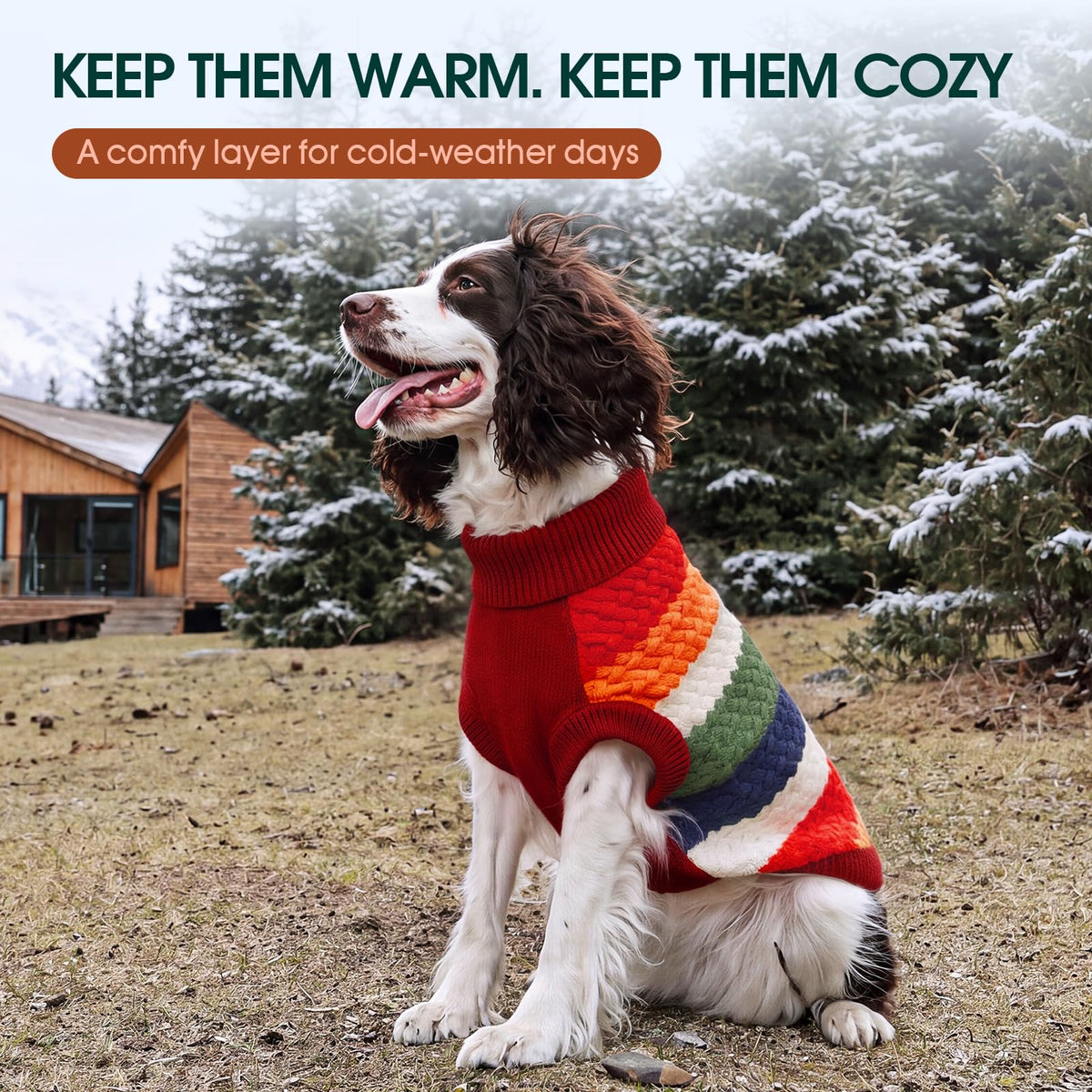 Dog Sweater Warm Dog Sweaters for Extra Large Dogs Girl Boy (XXX-Large (Chest: 27.9''; Weight: 35- 58LB) / Red)