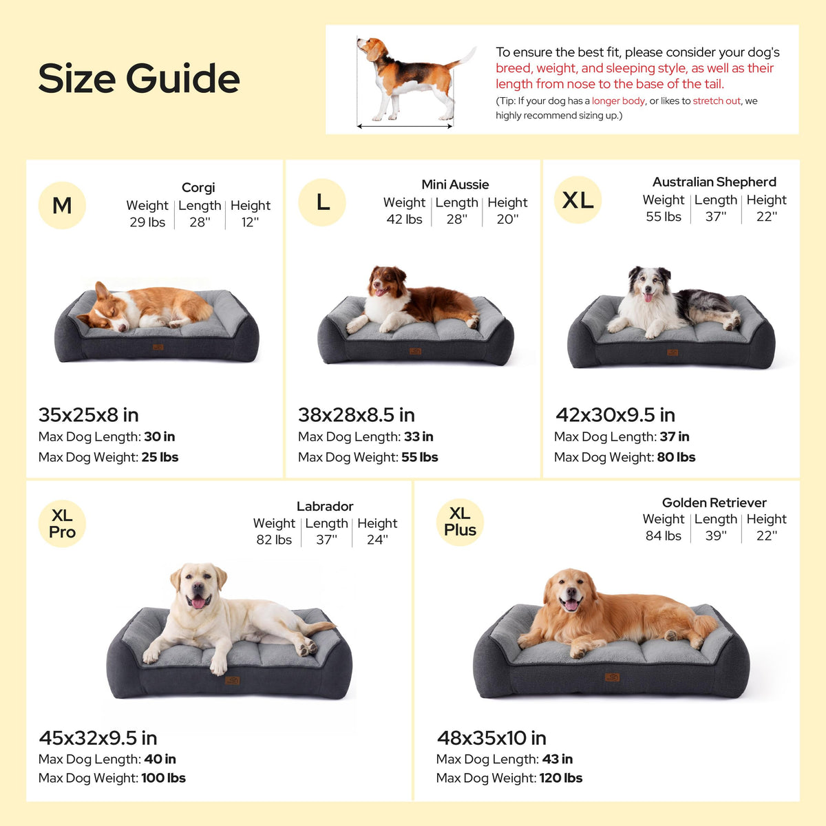 SupportMax® Self Warming Orthopedic Dog Beds Large Sized Dog XL Pro (Self Warming Brown / 45"l X 32"w X 9.5"th)