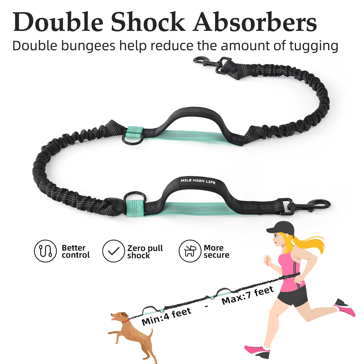 Hands Free Leash (Black Teal / 7FT Hands Free)