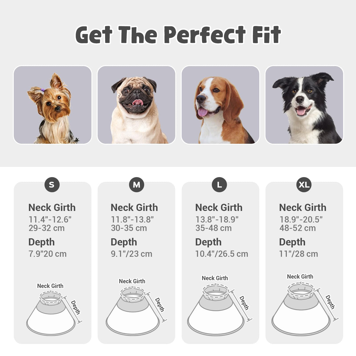 Soft Dog Cone Drawstring (Grey / S)