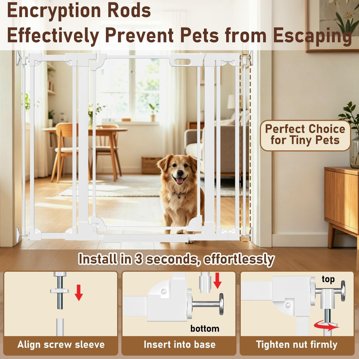 40" Extra Tall Clear Acrylic Dog Gate 57.87 (White / 57.87-66.14"W x 40"H)