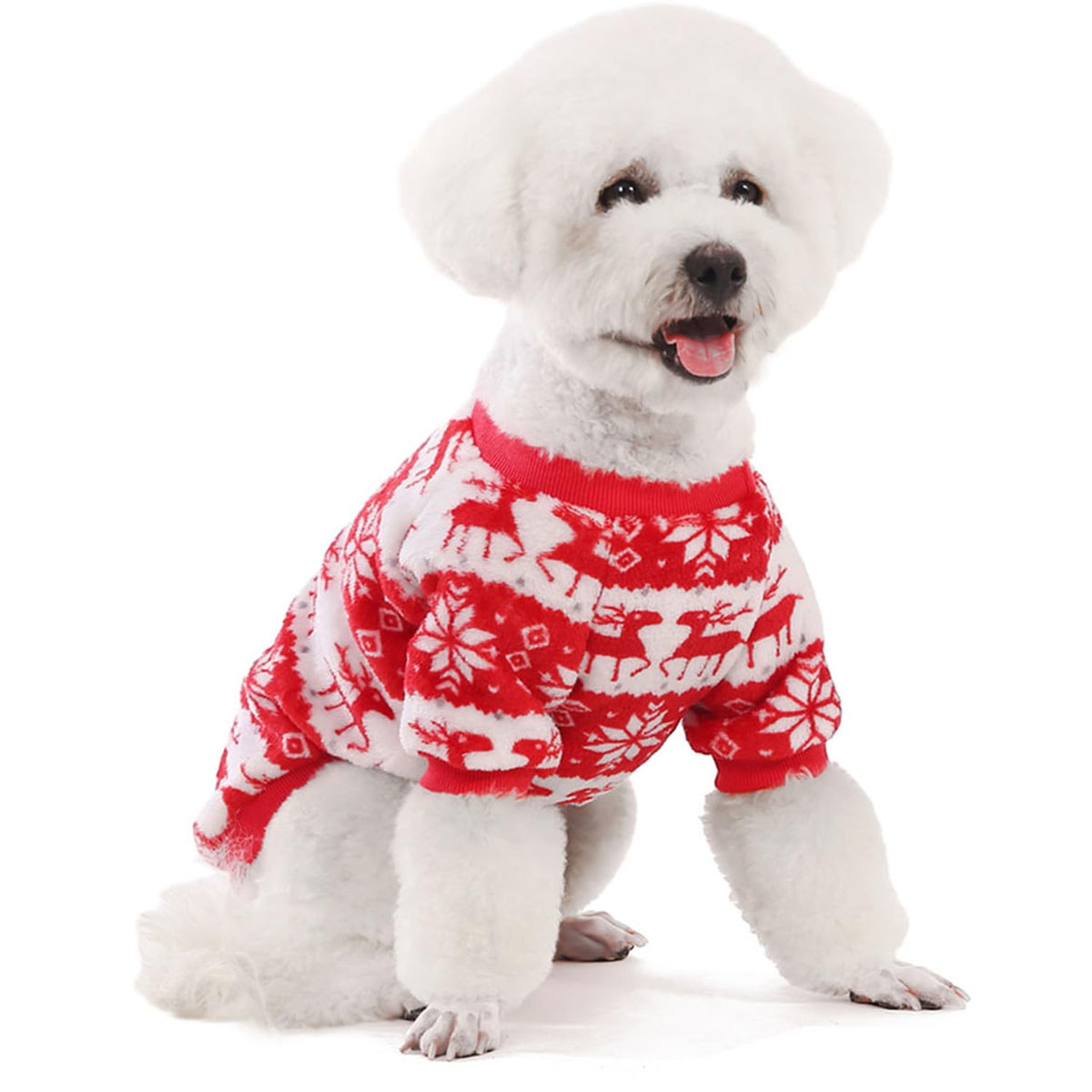 Christmas Dog Sweater (Red,Blue / Large)