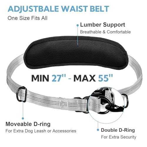 Hands Free Dog Leash with Pouch (Slivery)