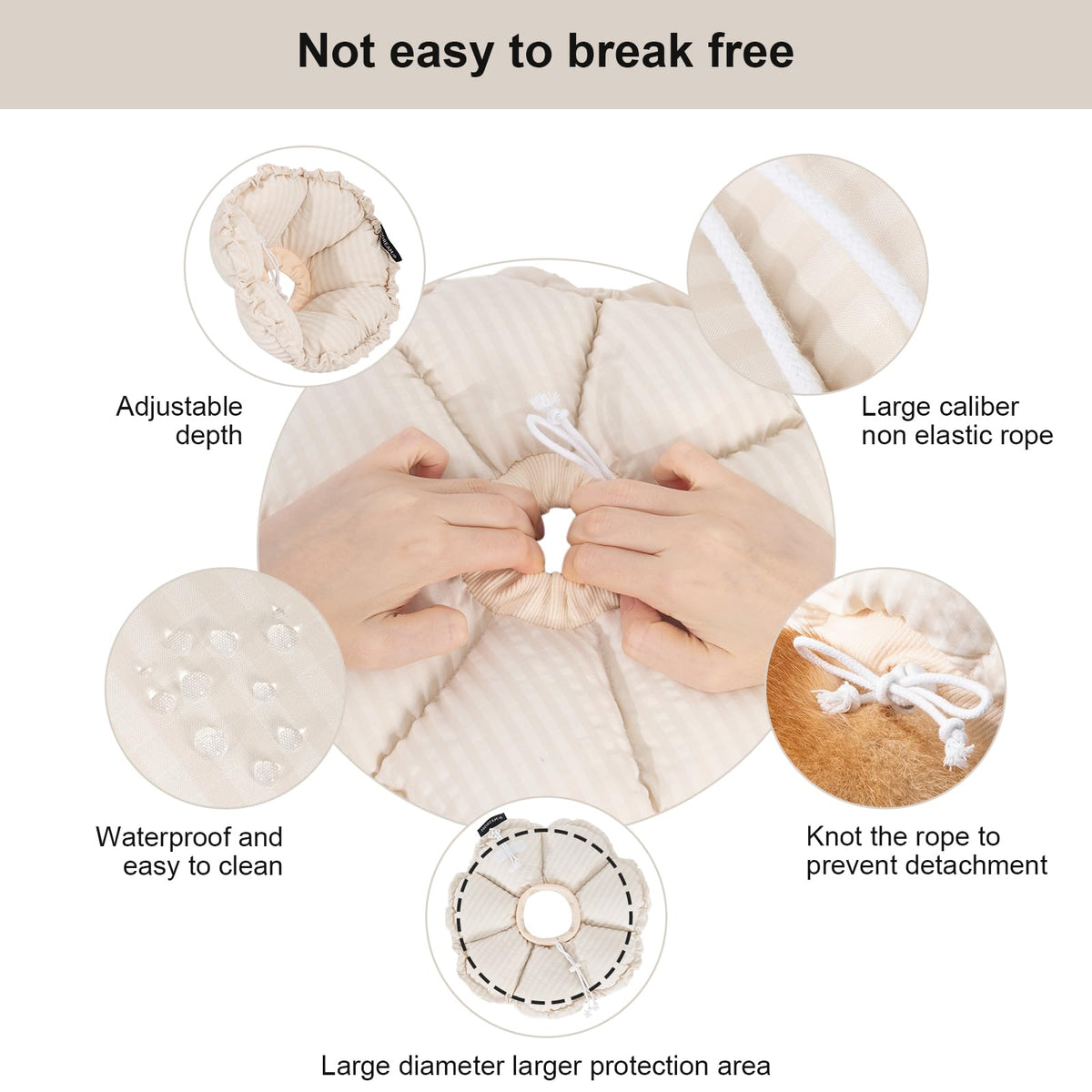Dog Cone Collar Stress (XL-WideNeck / White)