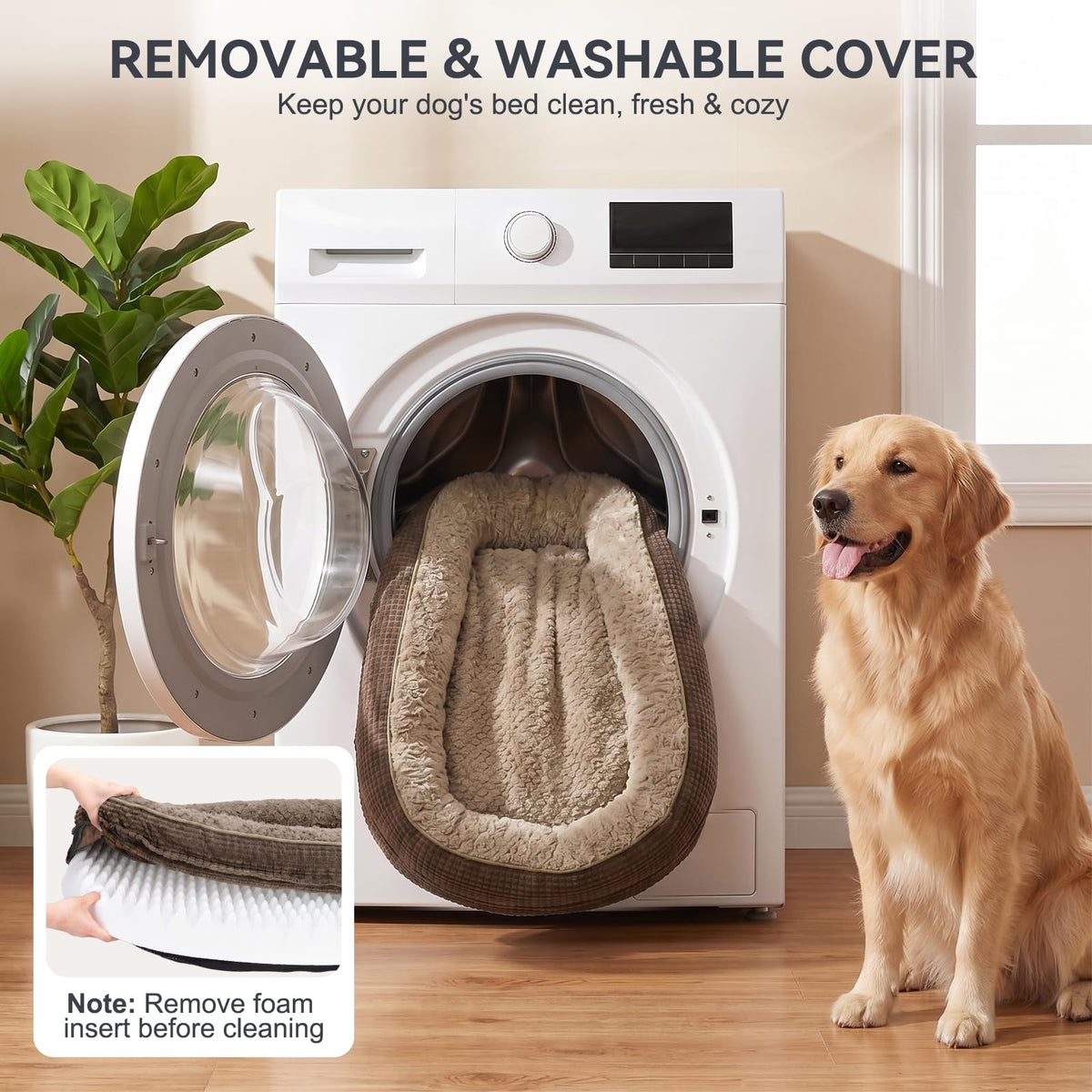 XL Orthopedic Dog Bed for Large Dogs (Brown / 42"l X 32"w X 7.5"th)