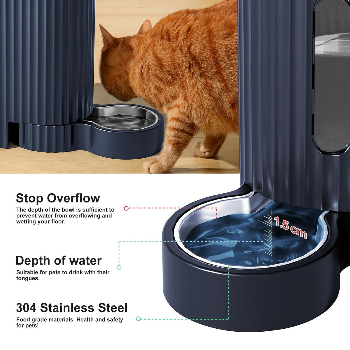 Gravity Automatic Cat Feeder (Large (0.8 Gallon x 2) / Dark Blue)