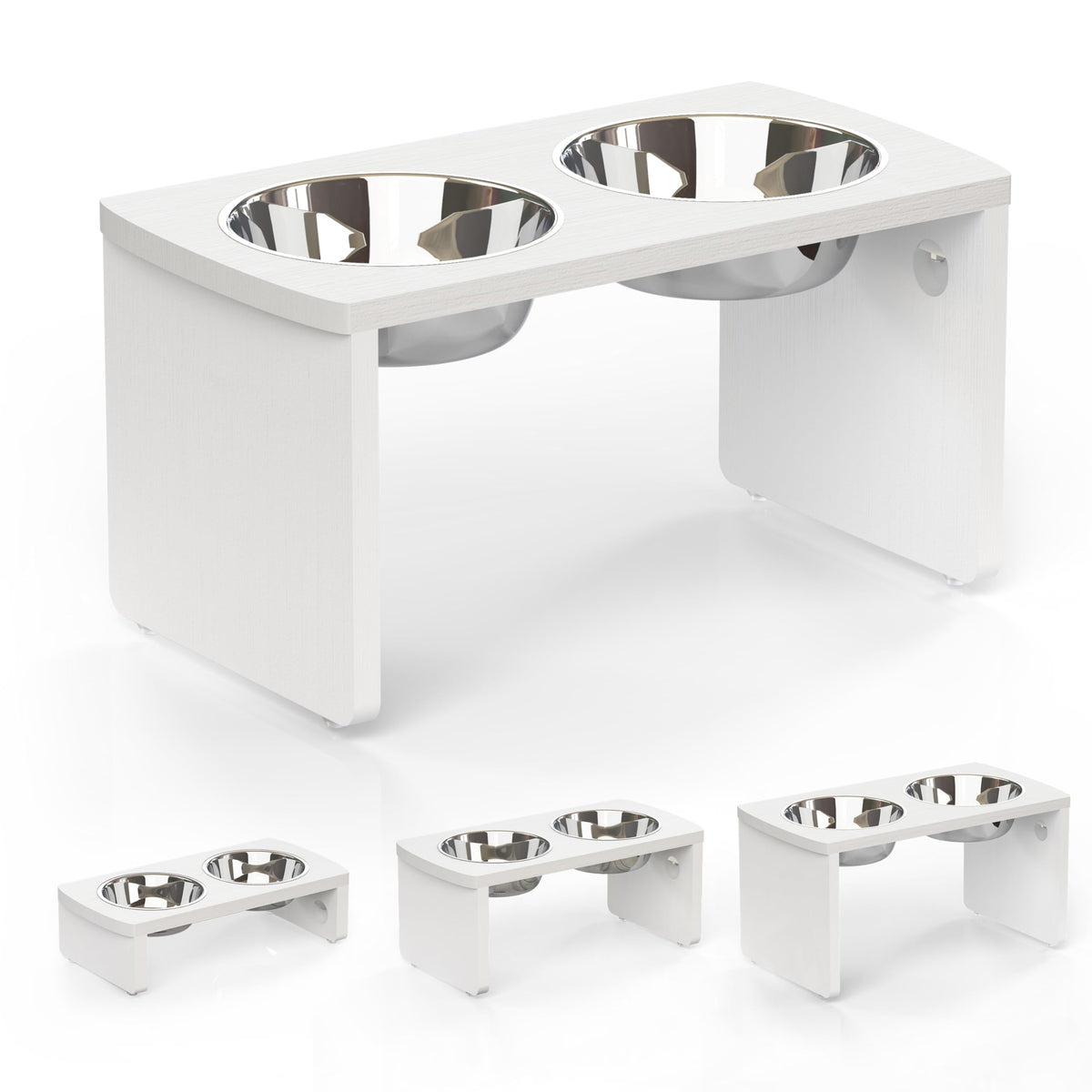 Elevated Dog Bowls (White / Large: 10'' Tall-48oz Bowl)