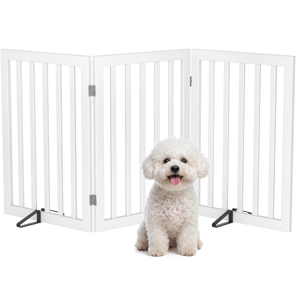 Dog Gate Indoor (White / 56"Wx24"H, 3-Panel)