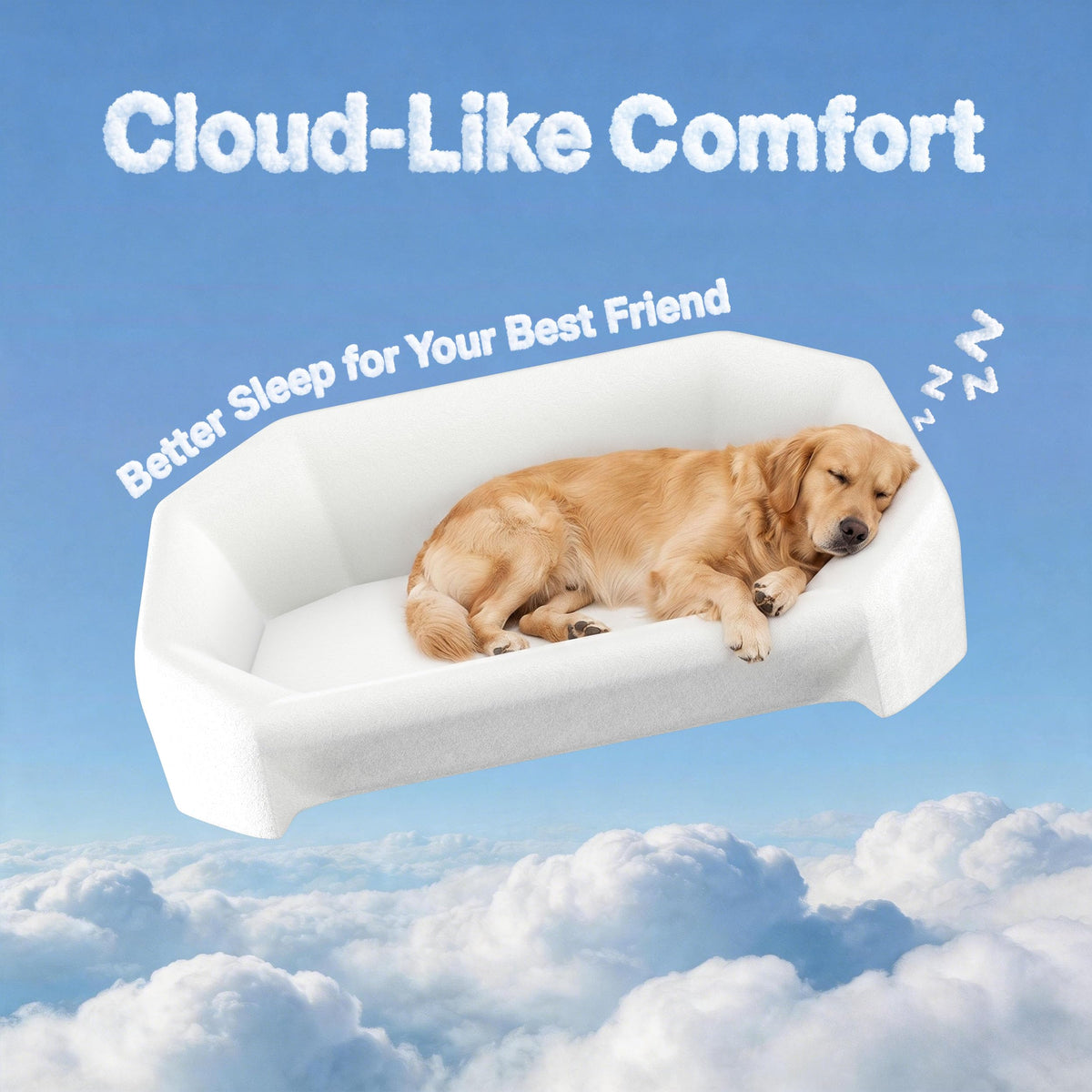 Dog Bed for Large Sized Dog (Leather-Dark Gray-Light Gray / 42"L x 30"W x 14.6"Th)