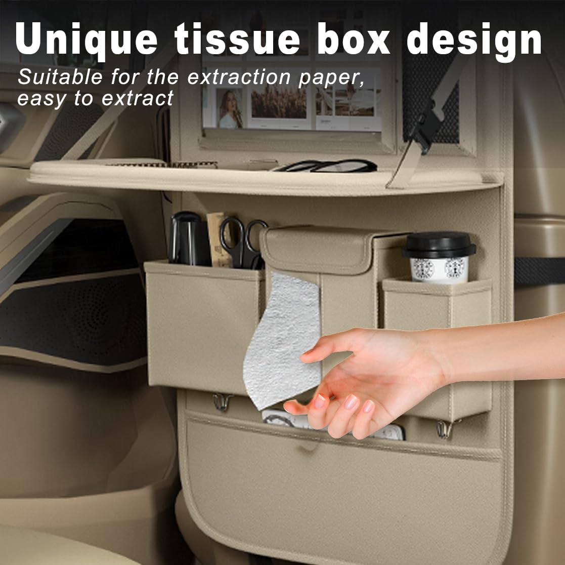 Car Seat Organizers (Plain Beige / 2 Pcs)