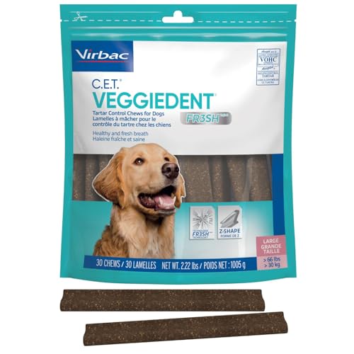 CET Veggiedent FR3SH Tartar Control Chews for Large Dogs Over 66 Pounds (Large Over 66lbs)