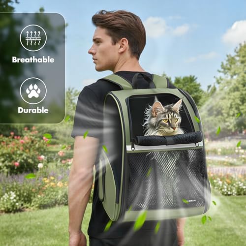 Pet Backpack Carrier (DarkGreen / X-Large)