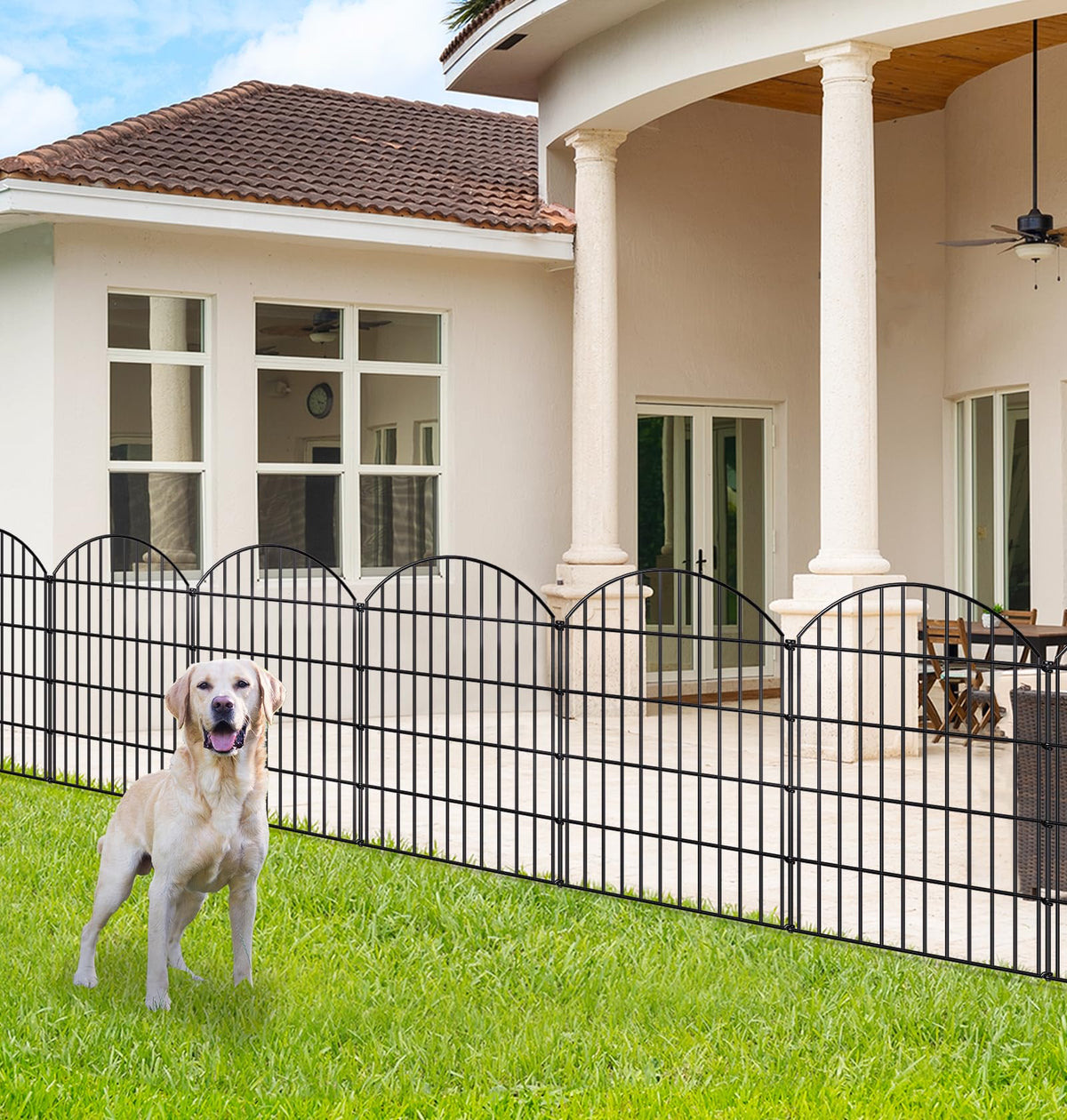 Metal Garden Fence 36 in x 23.3 ft (36"Hx23.3ft (10Panels))
