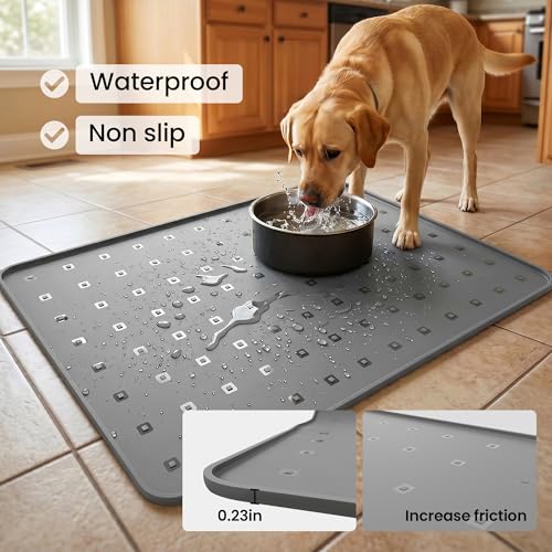 Silicone Pet Feeding Mat (grey / 26*18)