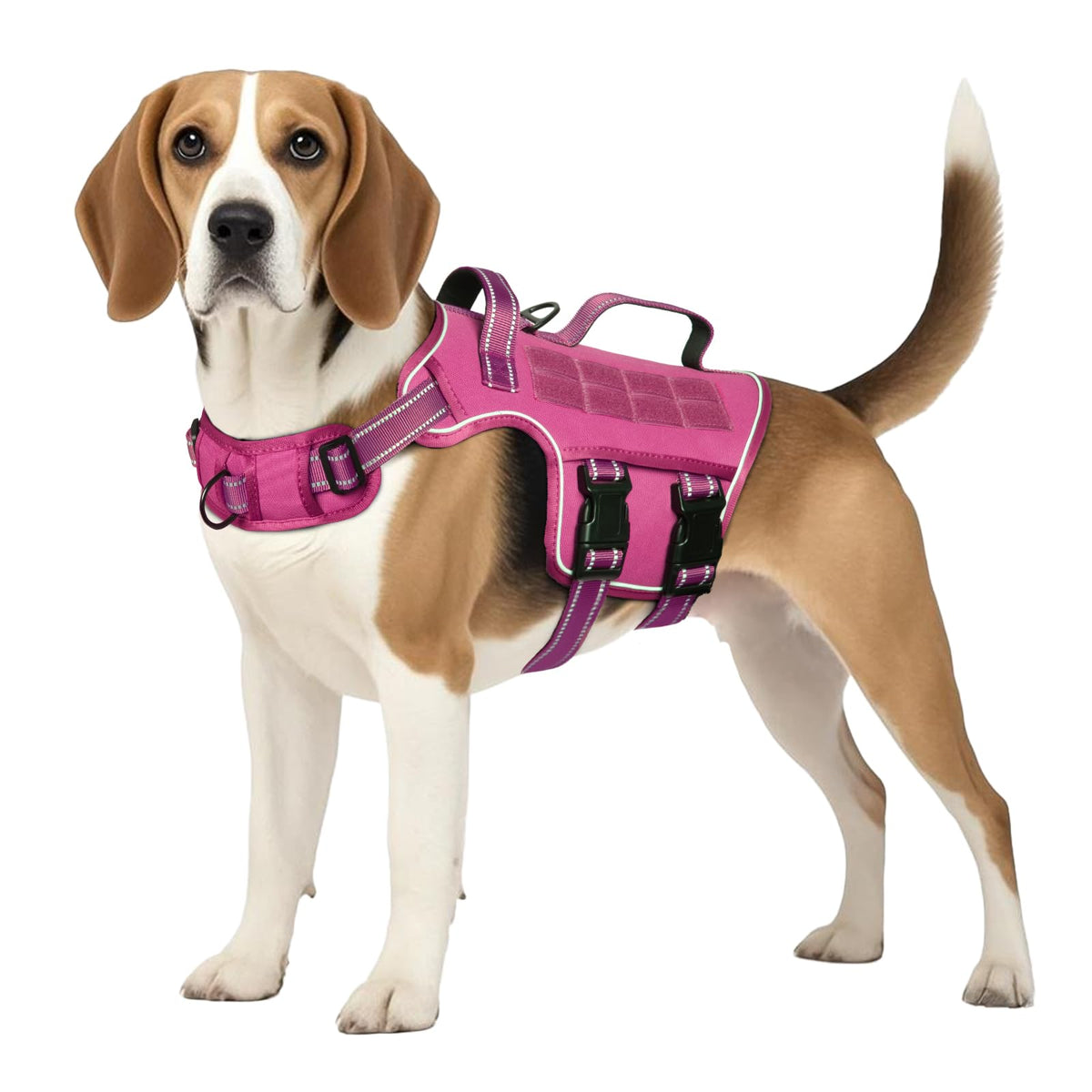 Dog Harness Medium Sized Dog (Pink / M(Neck:17-23",Chest:22-32"),35-50 lbs)