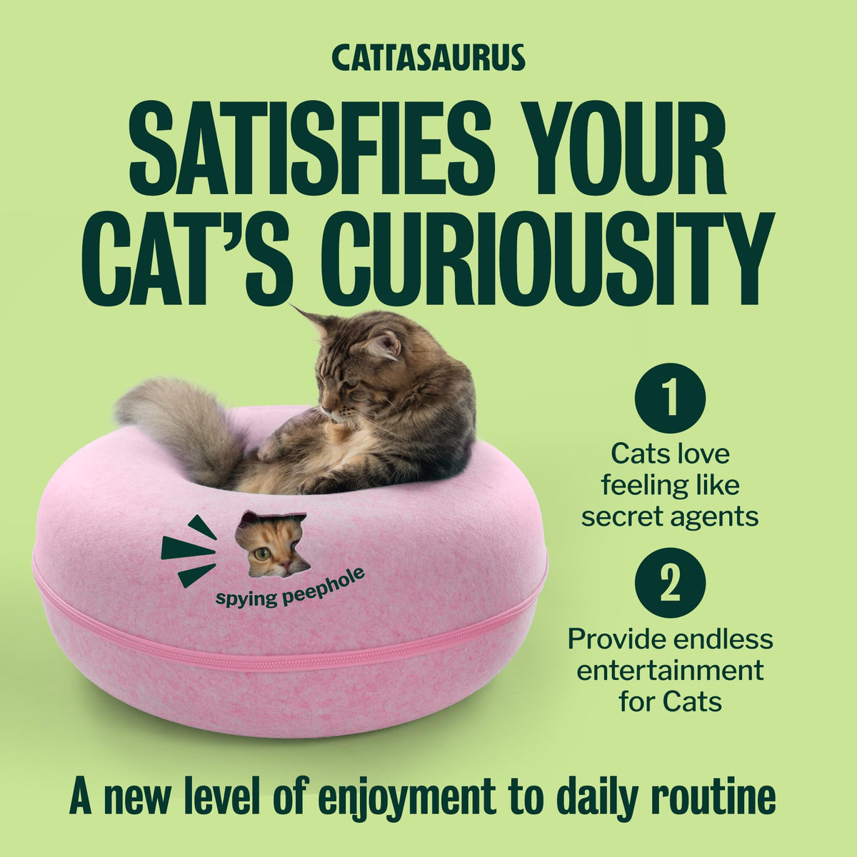 Peekaboo Cat Cave Donut for Multiple & Large Cats up to 30 (Pink / Jumbo)