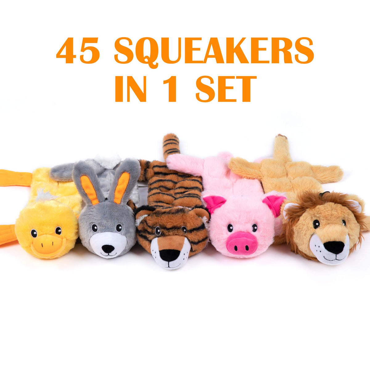 5 PCS Less Stuffing Dog Squeaky Toys for Aggressive Chewers (5 Pcs Multi-squeakers Head Stuffed Only)