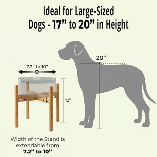 Dog Bowl Stand for Mid (For Large Dogs - 11 inch Height / Bamboo)