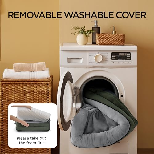 Orthopedic Dog Beds Large Sized Dog Washable Original Design (Dark Green / 38"l X 28"w X 6.5"th)