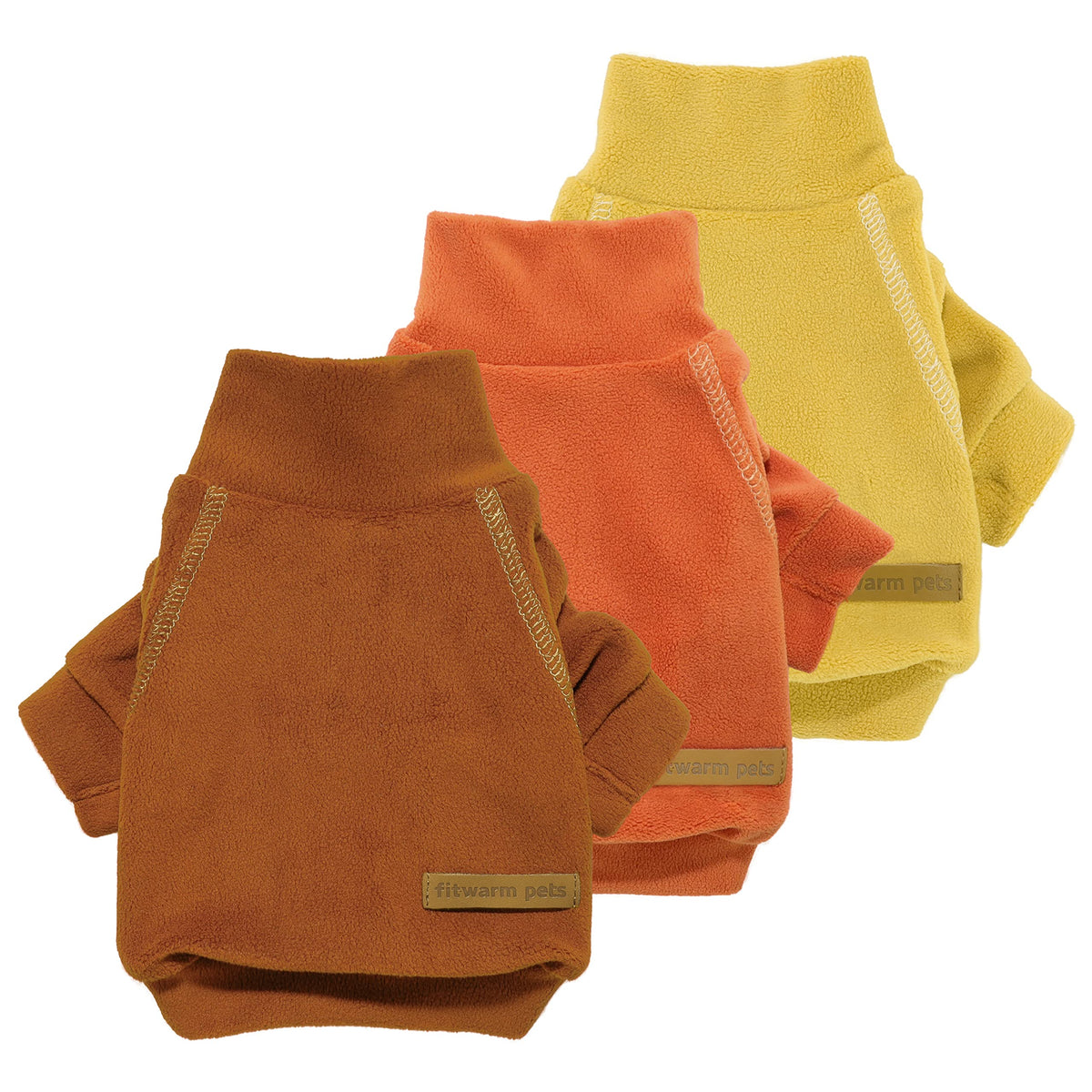 3 Pack Classic Fleece Dog Sweater (Small / Orange-Yellow-Coffee)