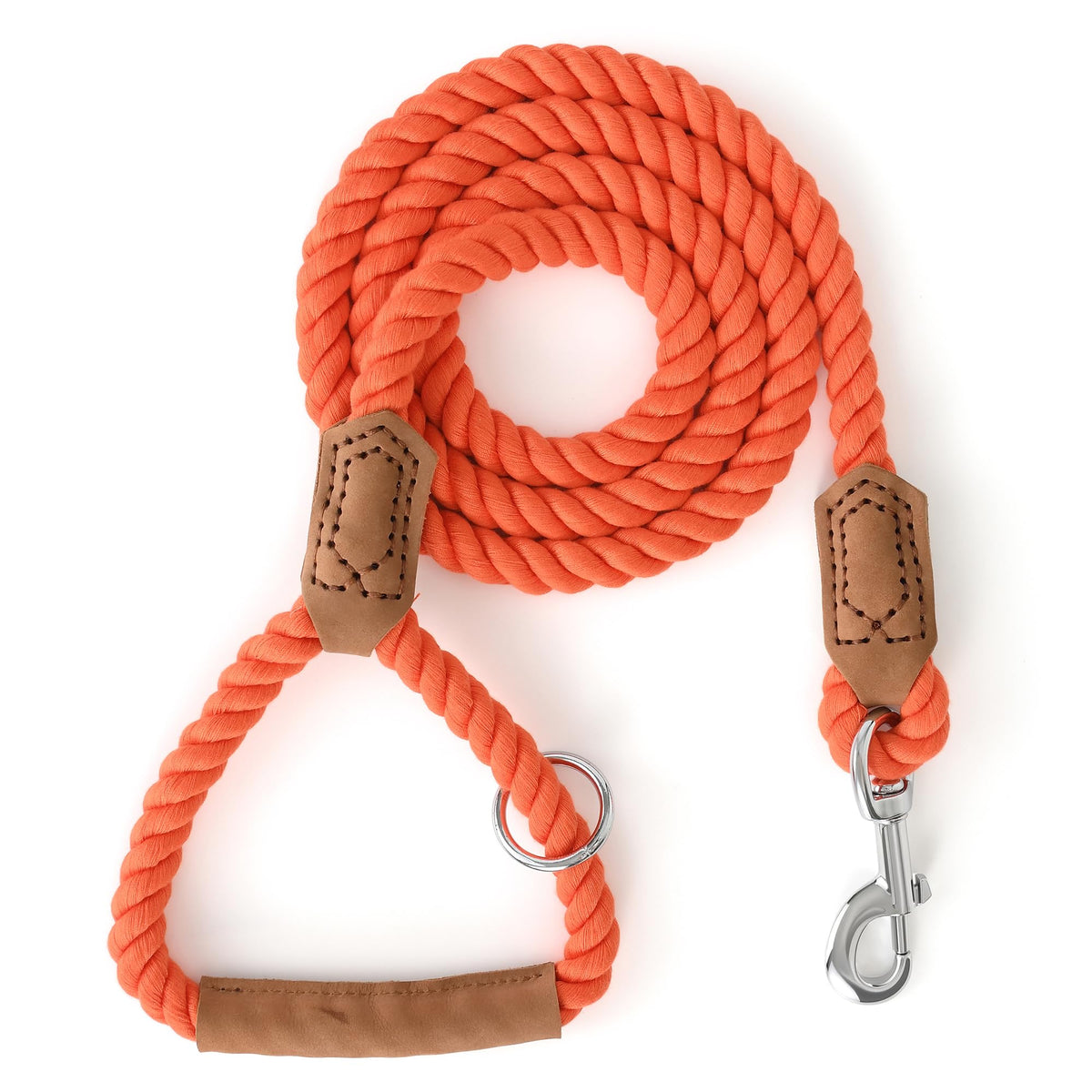 Dog Leash Braided Cotton Rope w (Orangeade / 72 Inch-1/2")