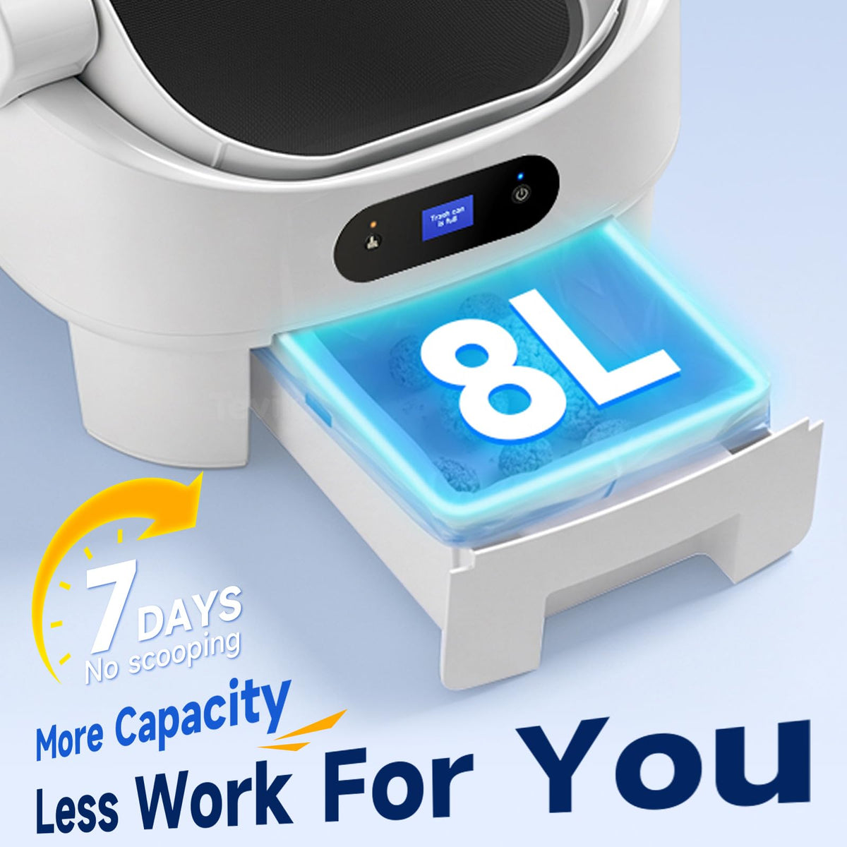 Self Cleaning Automatic Litter Box for Cats to15lb (white)