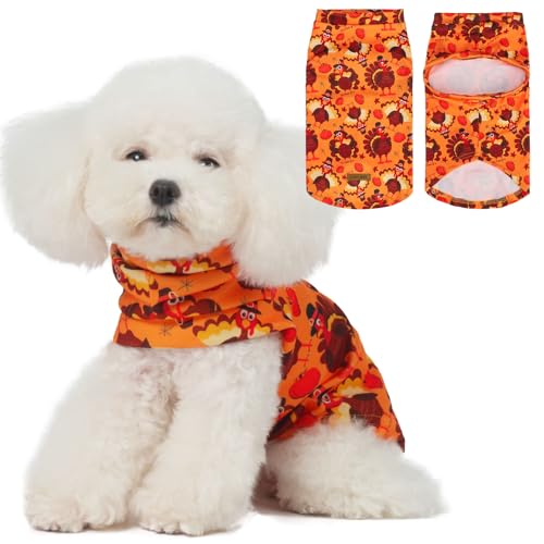 Thanksgiving Cat Sweater Warm Fleece Pet Clothes for Cats Only (Thanksgiving / Large)