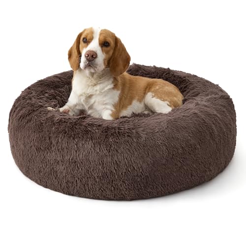 SupportMax® Calming Dog Bed Medium Size Dog Washable Pet Bed (Chestnut Brown / M(30x30x7))