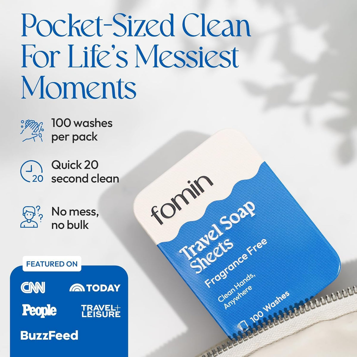 Paper Soap Sheets for Traveling (Unscented (Pack of 3))