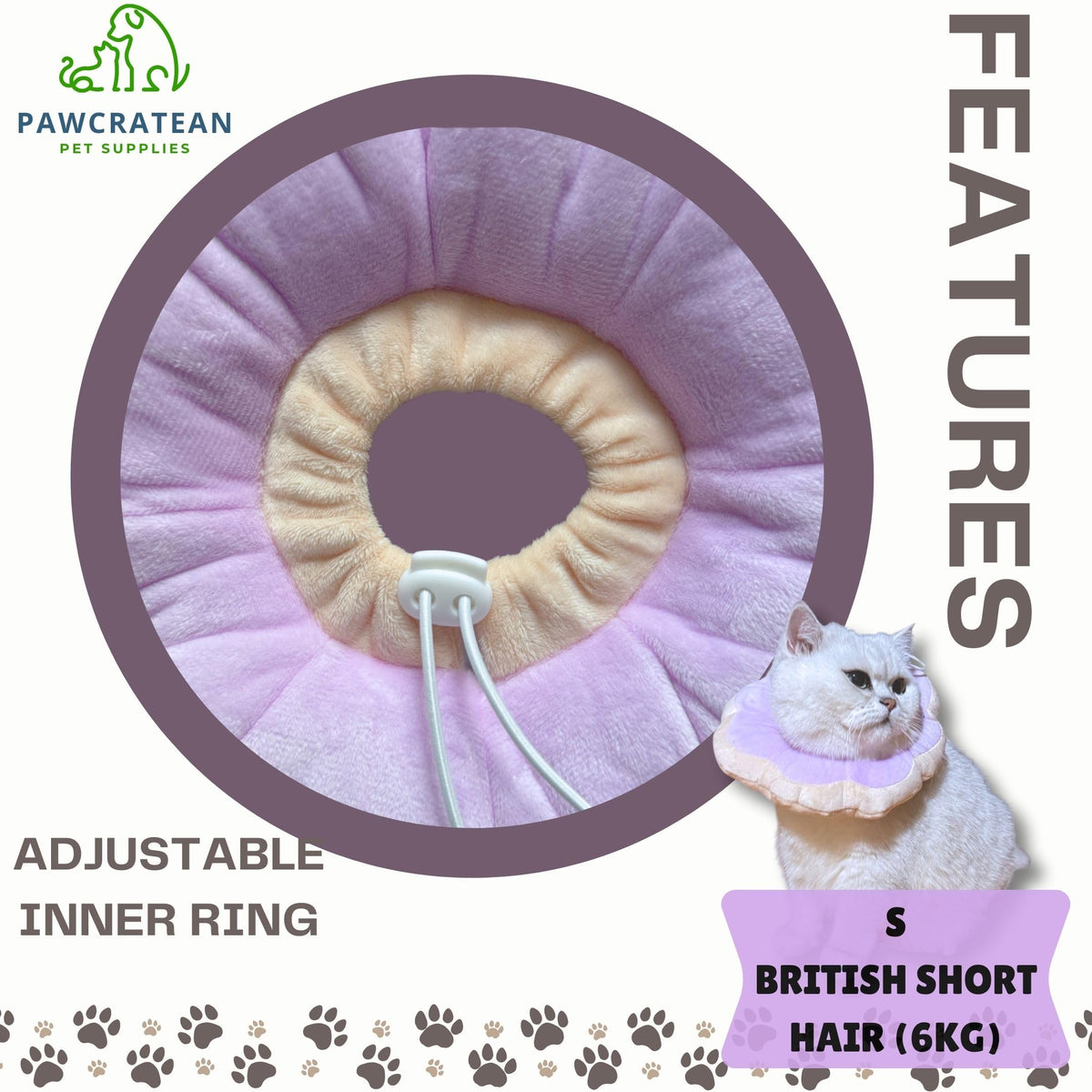 Adjustable Comfy Flower Style Elizabeth Collar for Cats Puppies Soft Recovery Cone Pet Protective Neck Collar (Purple / Medium)