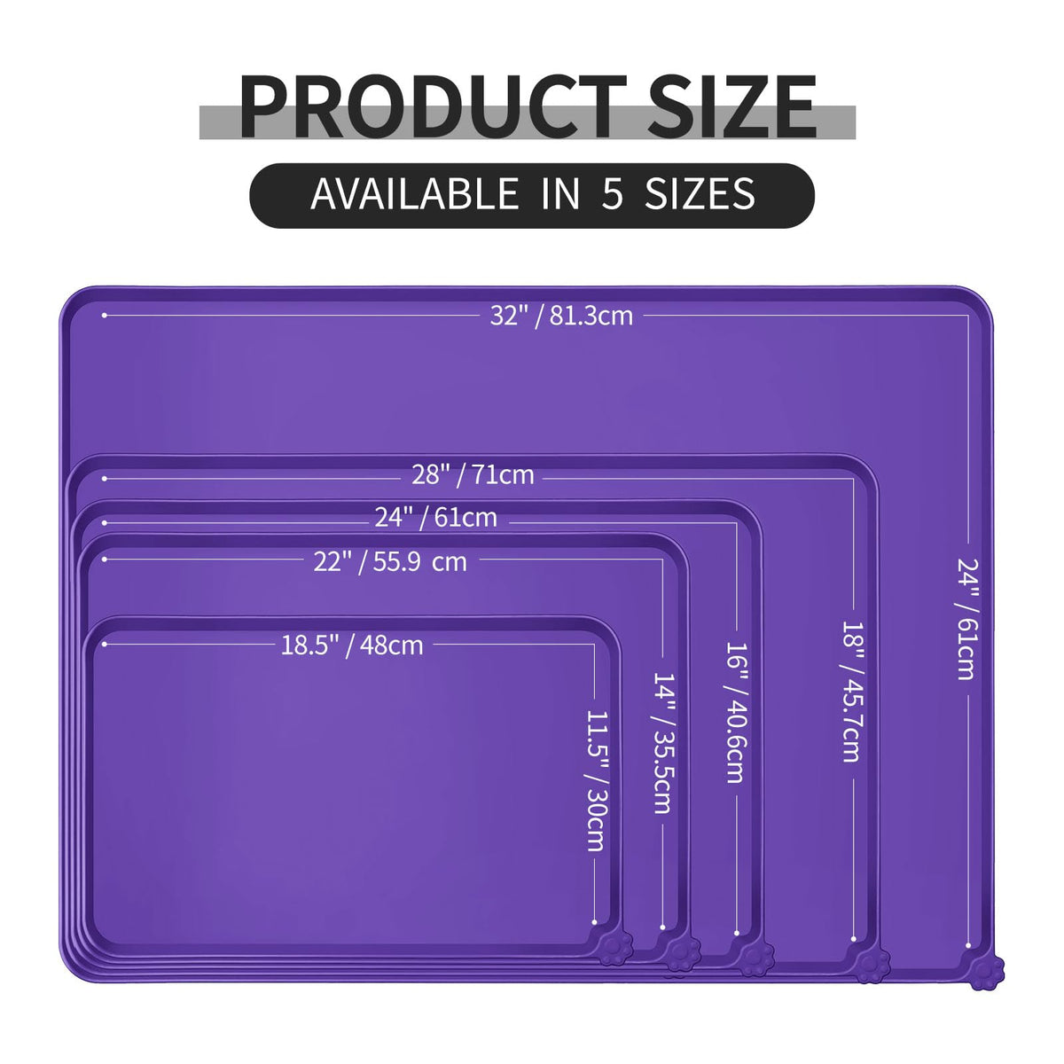 Silicone Pet Feeding Mat (Purple / 28" x 18")