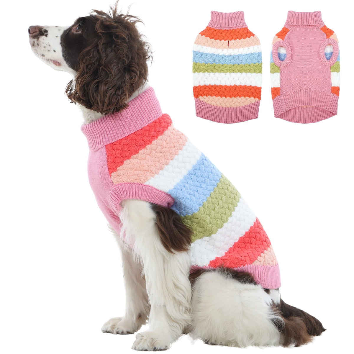 Large Dog Sweater (X-Large (Chest: 21.3''; Weight: 16 - 23LB) / Pink)