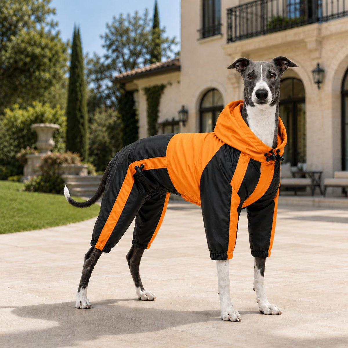 Dog Hooded Raincoat (M (Small Dog ~9lbs) / Orange)