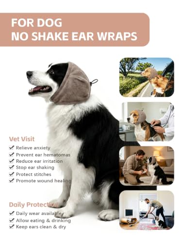 Dog Ear Cover (Khaki / S(Head Size:10-15",Rec. Weight 17–39 lbs))