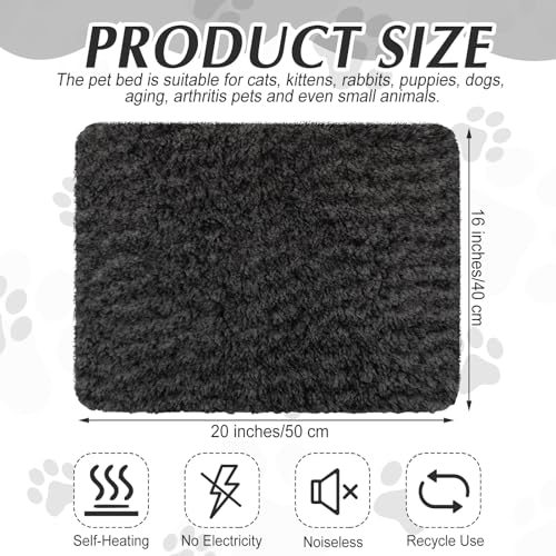 4 Pack Self Warming Cat Mat for Pets (16 x 20 Inch / Black)