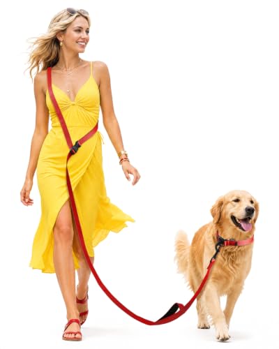 Hands Free Dog Leash (5.9-8.2 FT Red)