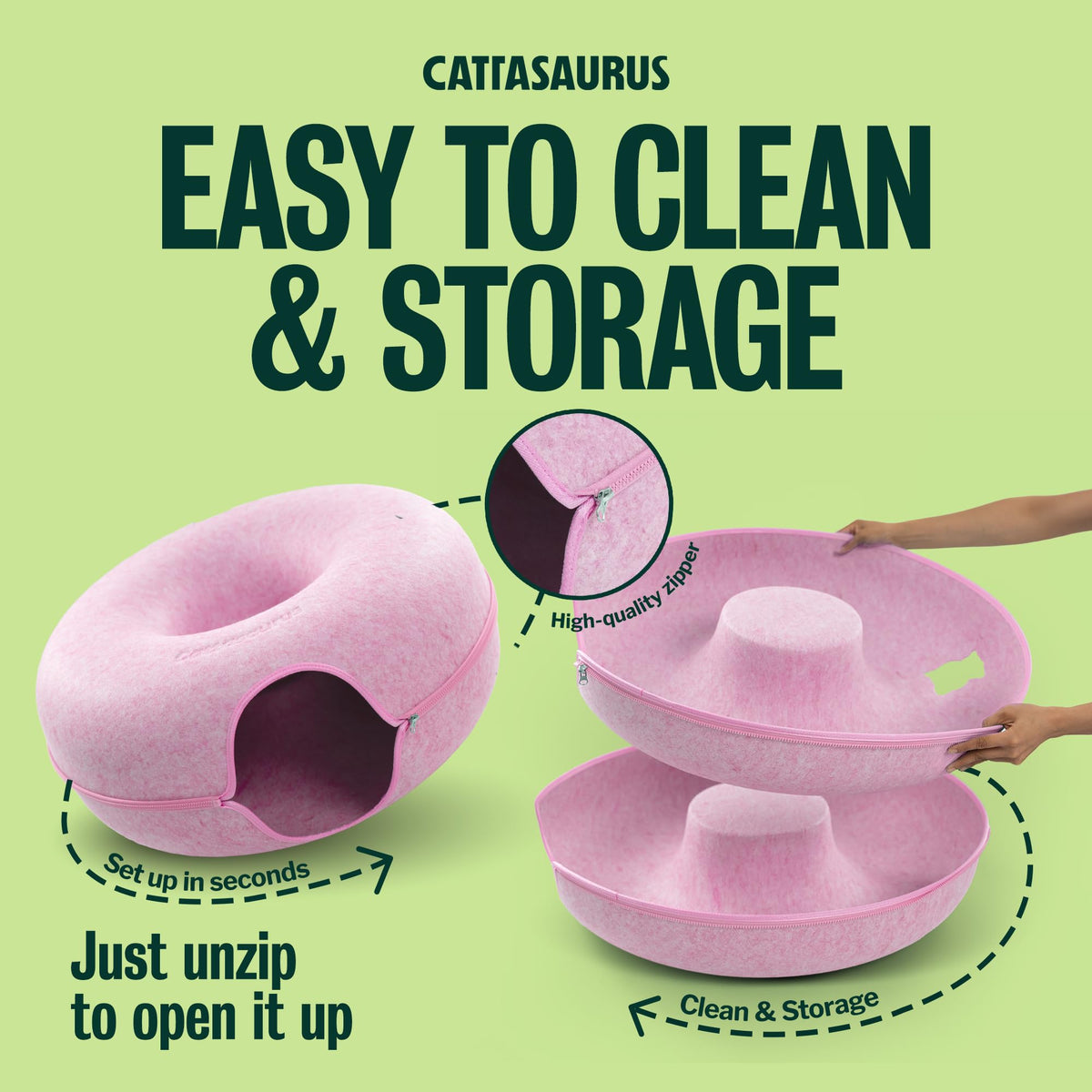 Peekaboo Cat Cave Donut for Multiple & Large Cats up to 30 (Pink / Jumbo)