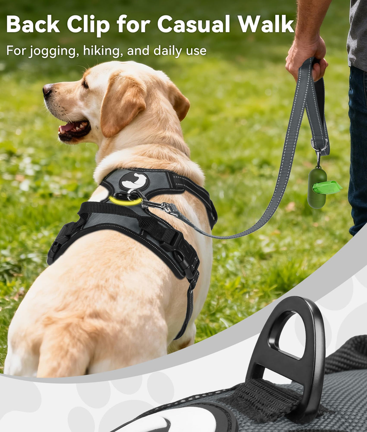 No Pull Dog Harness for Small Dogs (Small / Gray)