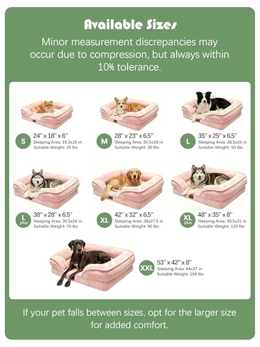 Orthopedic Dog Bed with Sides (24.0"L x 18.0"W x 6.0"Th / Pink)