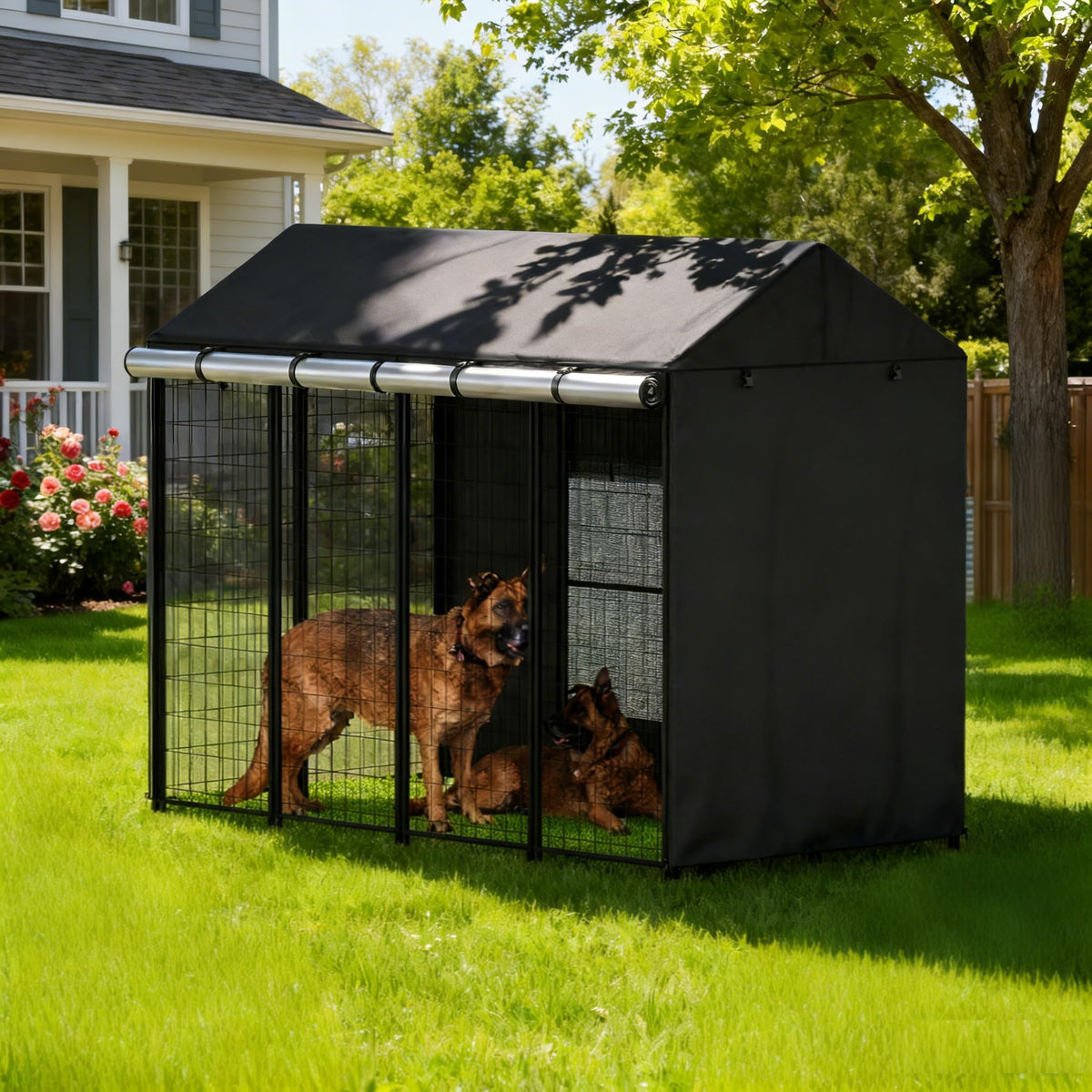 Outdoor Dog Kennel Cover 8'D x 4'W x 6'H (8'D x 4'W x 6'H)