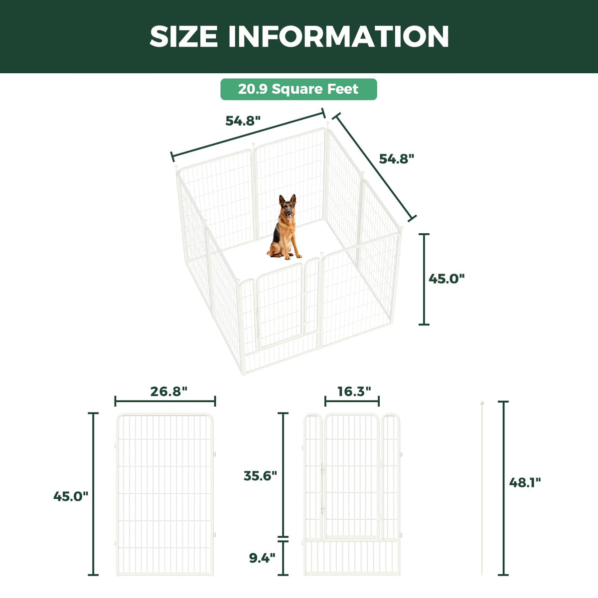 Rollick Dog Playpen (White / 45"H)