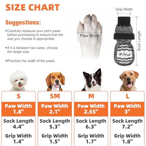 Dog Socks Shoes for Hot Pavement to Prevent Licking Paws (Paw Gray / Large (Paw Width: 3"))