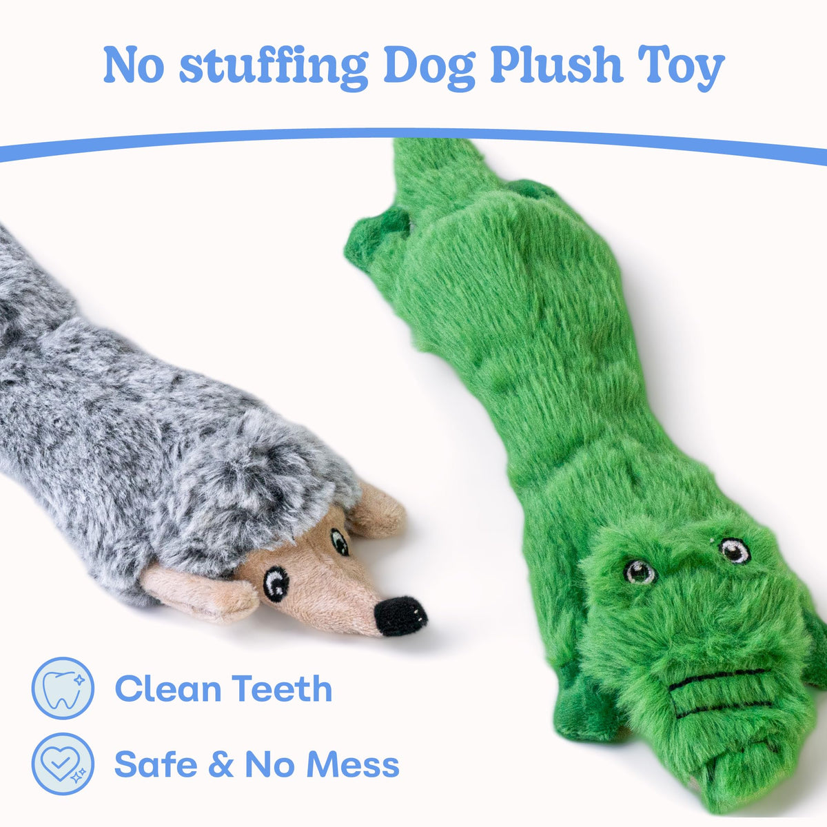 Dog Squeaky Toys No Stuffing 2 Pack (Small / Fur Plush-2 Pack)