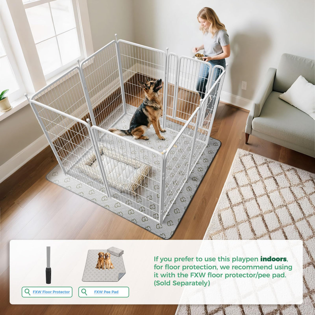 Rollick Dog Playpen (White / 45"H)